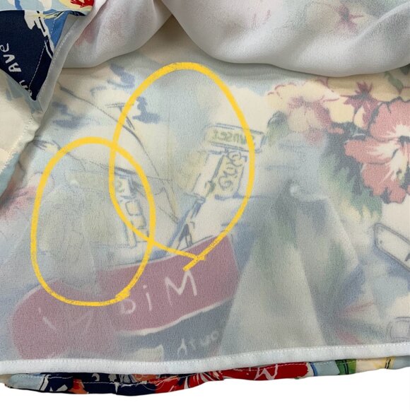 Harold's Miami Theme Hawaiian Silk Skirt 10 Palm Tree Knee Length Florida Beach - Picture 6 of 13